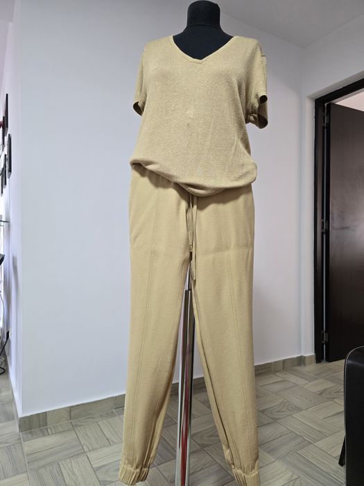 Pantaloni tip cargo din vascoza, cu buzunare