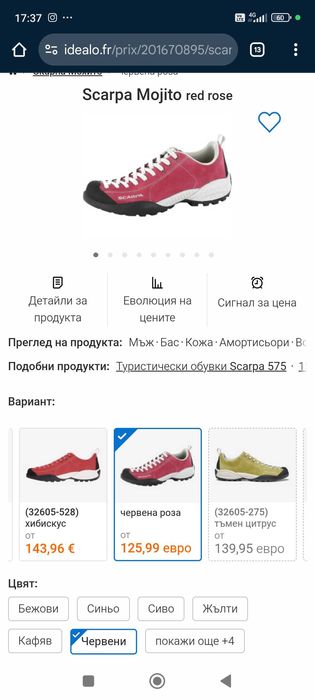 SCARPA mohito red rose