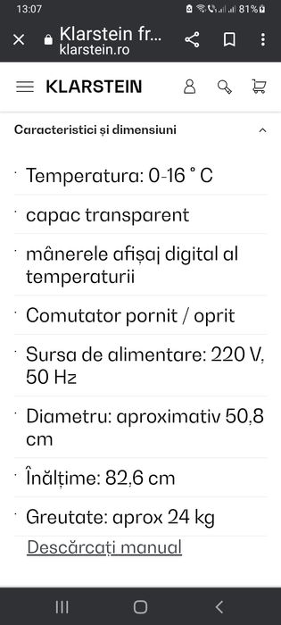 Mr.Barbot frigider bar,50L,gri