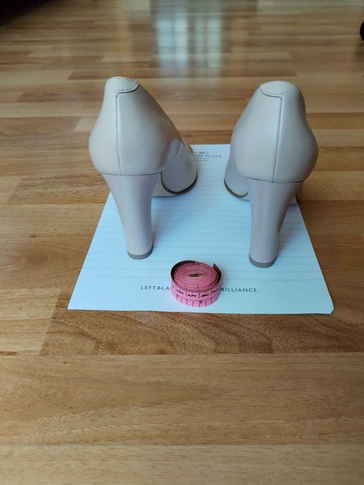 Pantofi piele naturala nude