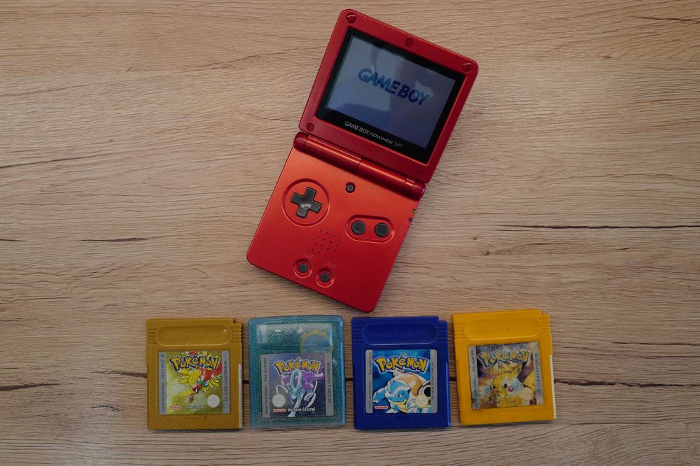 Nintendo Game Boy Advanced SP RED rosu Baterie noua Pokemon