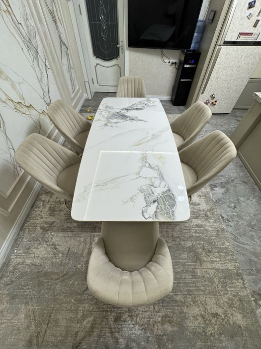 Комплект стол и стул из керамогранит