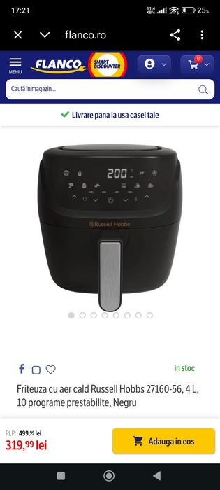 Friteuza cu aer cald Russell Hobbs