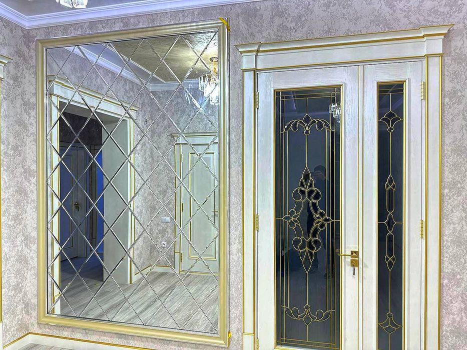 Зеркало декоративные Оргстекло рисунок Душавой кабина Витраж