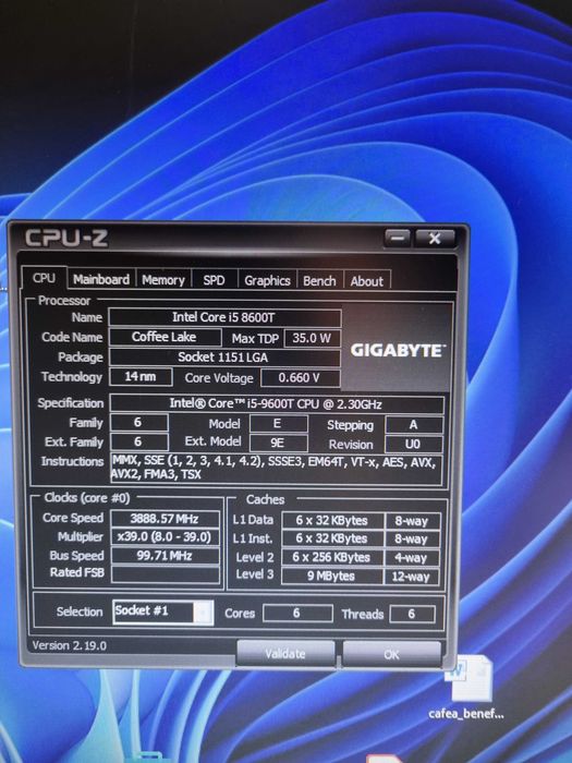 procesor Intel Core I5 9600T 2.30 GHz 35W LGA1151