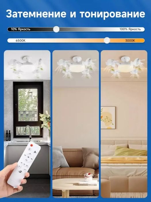 Ventilador Teto LED Pro 60W E27 – zamonaviy yoritish va sovitish yechi