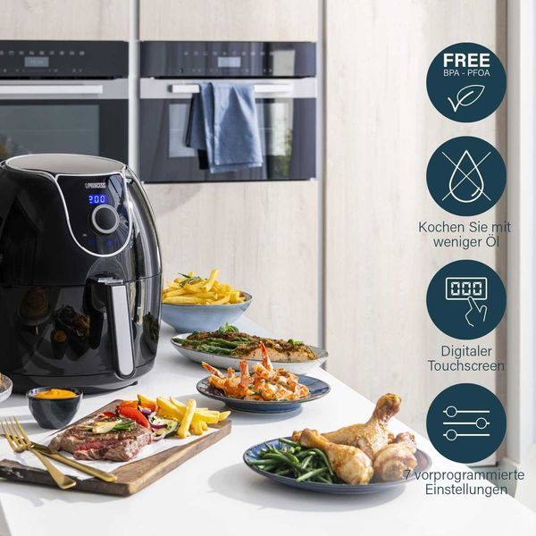 ПРОМО 2г Гаранция Фритюрник с Горещ Въздух Еър Фраер PRINCESS XXL 5.2L