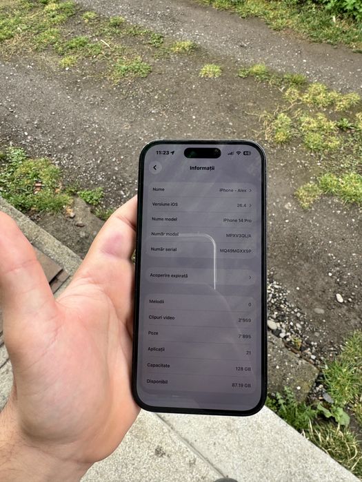Vand Iphone 14 PRO 128 GB 88% Bateria