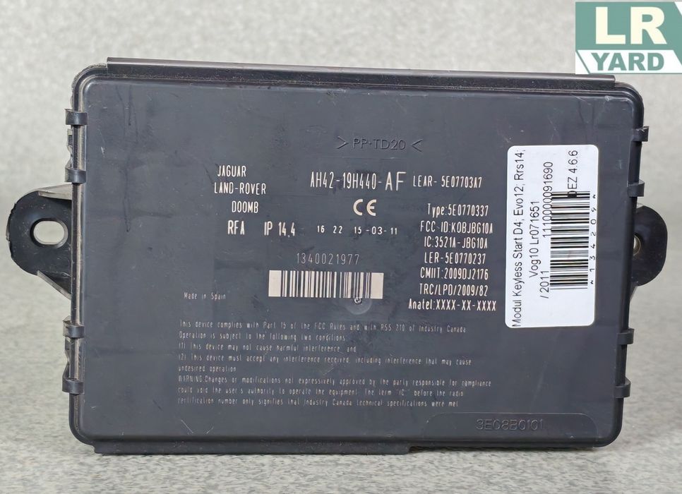 Modul keyless start DISCOVERY 4; RANGE ROVER EVOQUE 2012-2018
