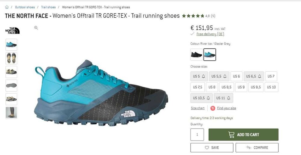 North Face Matryx 39.5