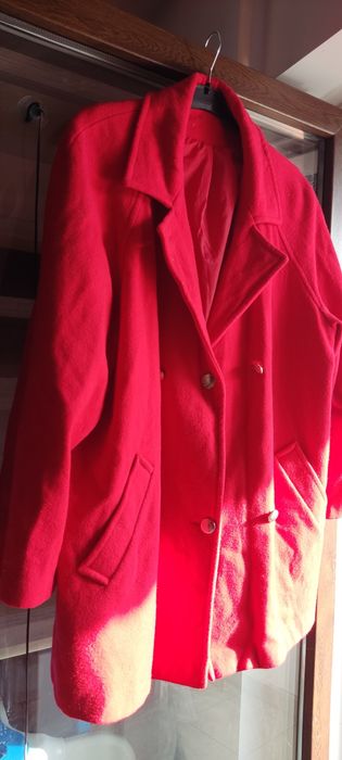 Palton rosu de dama 100% lână 2xl - 3xl