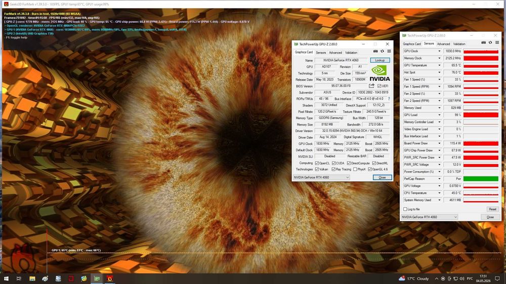 Видеокарта GF RTX4060 8Gb Asus