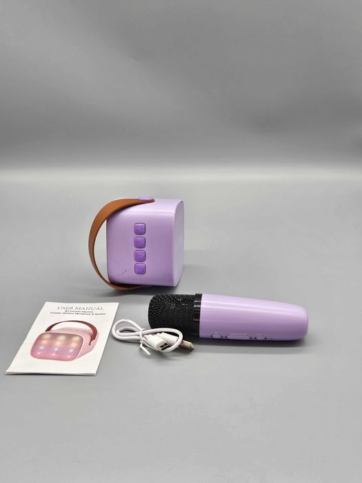 Преносима караоке система с безжичен микрофон и LED говорител!ТОП цена