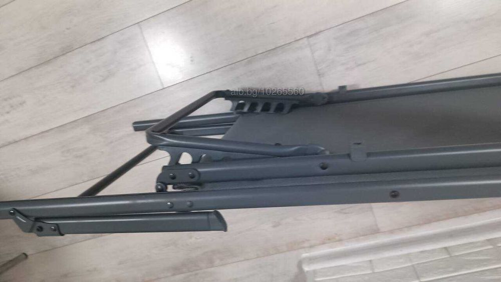 Шезлонг GREEN с регулируема височина до 120 кг 180x55x32/91 см сив