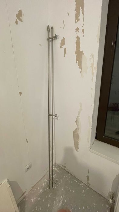 galerie dubla de inox pentru perdea