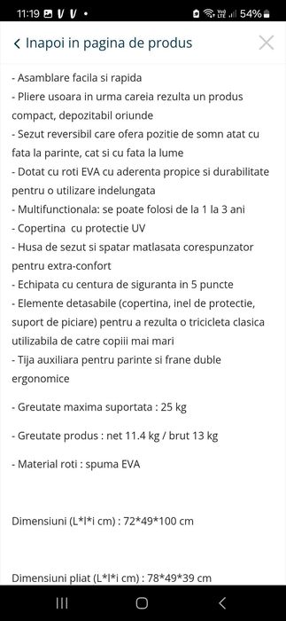 Tricicleta Lasun greutate maximă 25 k stare foarte bună