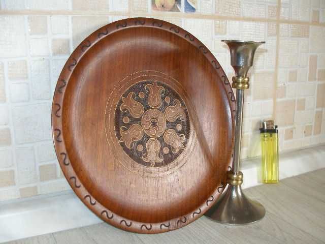 Чиния Свещник-Дърво Месинг