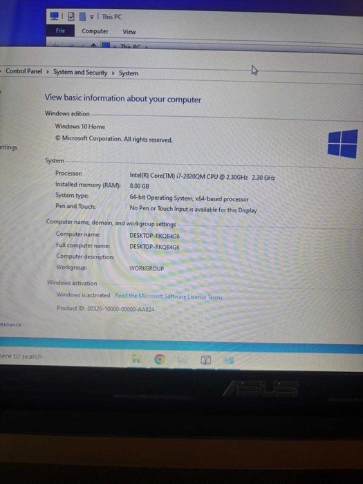 Laptop Asus a53s