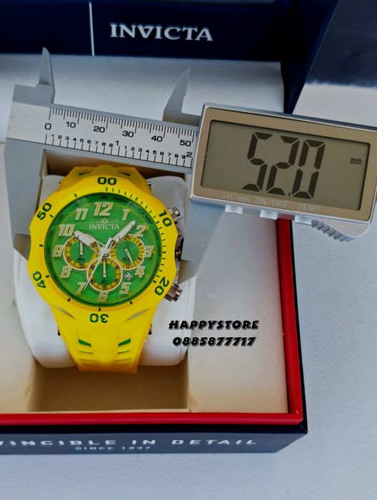 INVICTA Hydra Yellow/Green 52 mm, Инвикта нов мъжки часовник