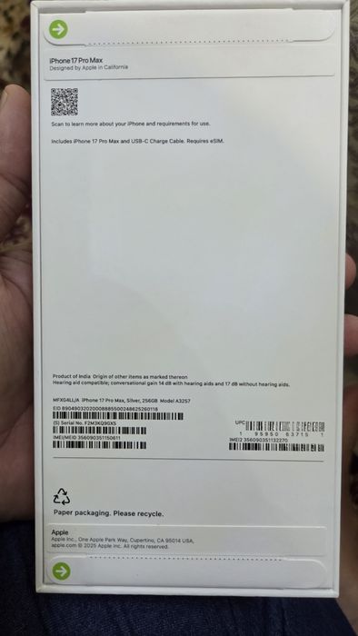 iiPhone 17 Pro Max 256 GB Silver