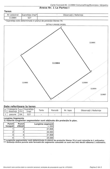 Teren intravilan, Sanpetru, 527MP, PUZ APROBAT,Proprietar,FARA AGENTIE