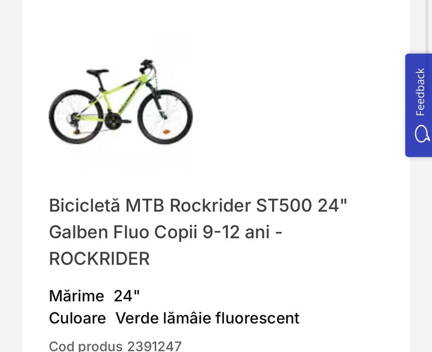 Bicicleta MTB Rockrider ST500 24 inch copii