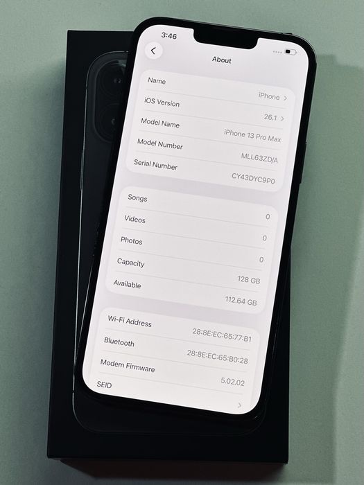 iPhone 13 ProMax Grey 94% battery