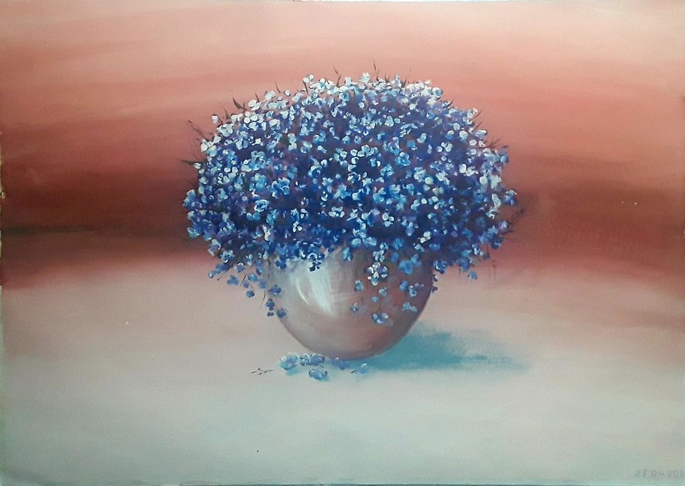 Цветы, ручная работа,  гуашь, ватман .