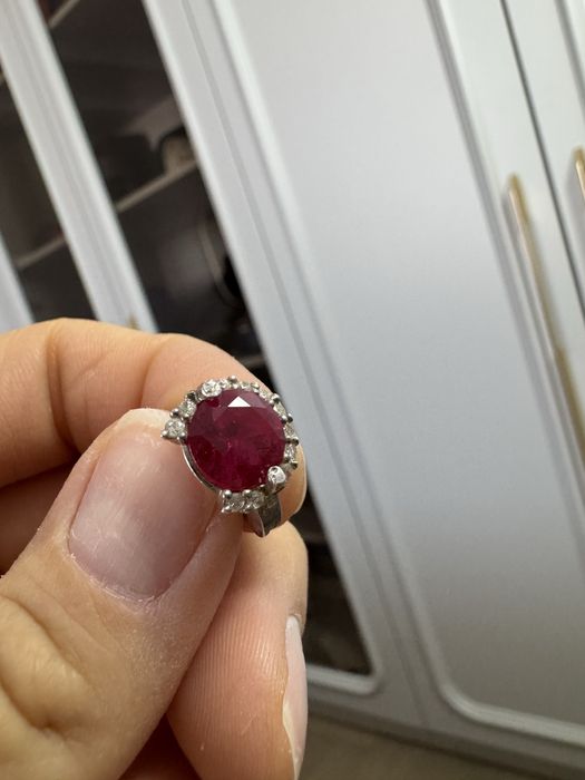 Серьги из серебра с рубинами