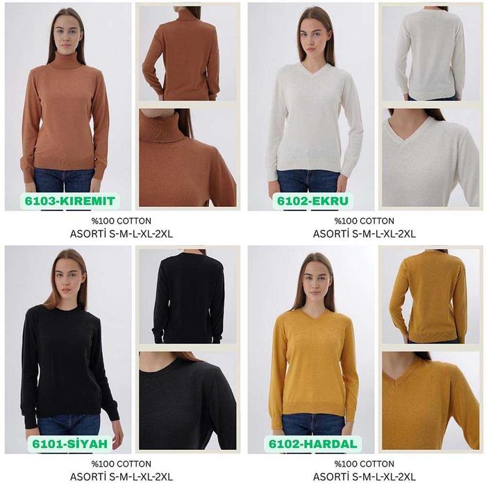 Качествени памучни дамски пуловери ''Тrist Star'' на едро и дребно