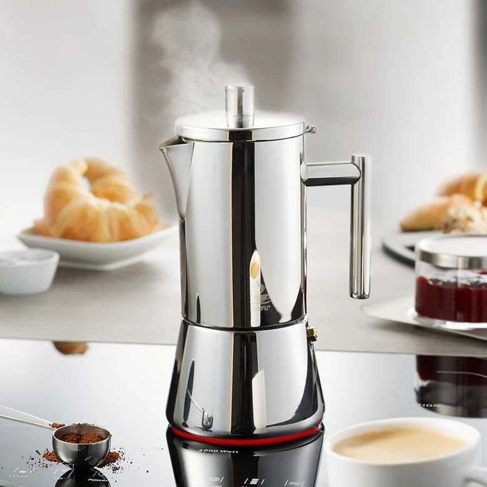 Espressor aragaz, 6 cești, inox