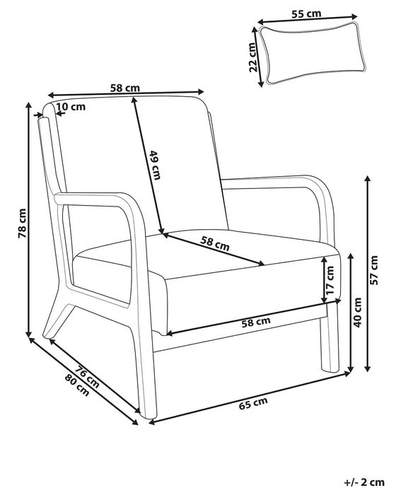 NOU Fotoliu SKOVDE, bej, textil