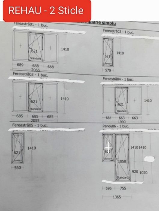 Ferestre - usi Tâmplărie PVC REHAU - gri antracit exterior