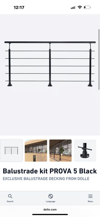 Kit starter si extensie balustrada Dolle black si Prova system Dolle