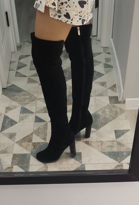 Замшевые ботфорты 37р