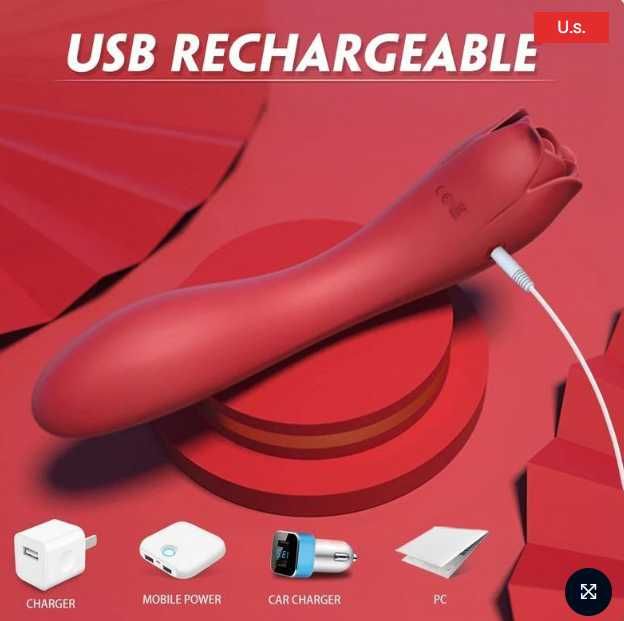 Женски вибриращ масажор  PHANXY Rose, 2 в 1.