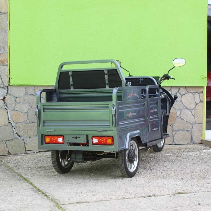 Електрическа триместна товарна триколка MaxiGo Pro, Gray, 2000W