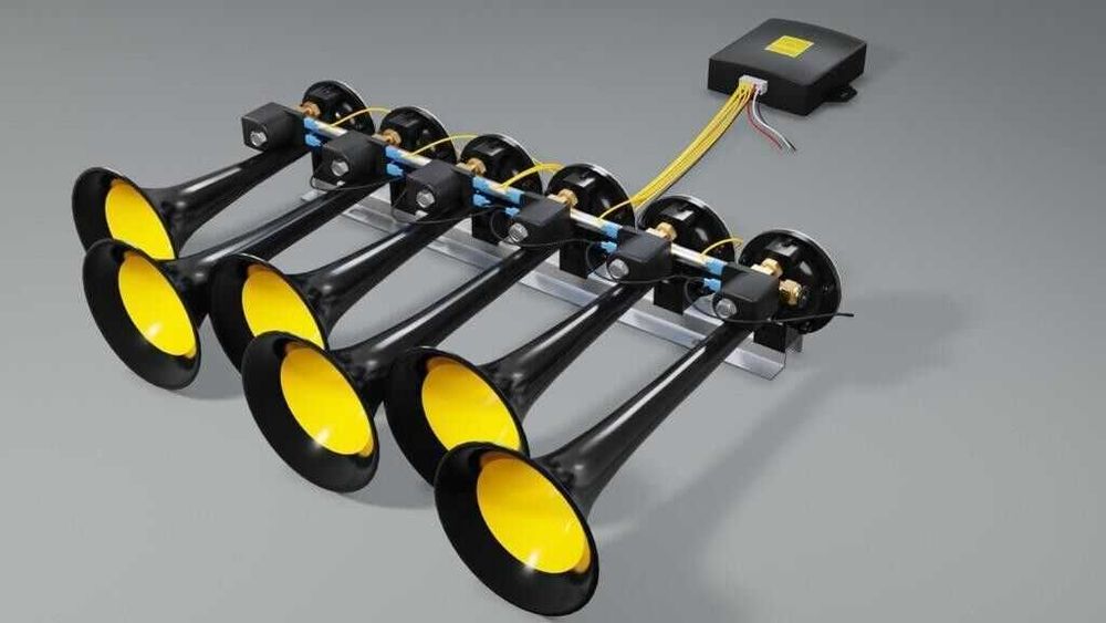 24V 130dB музикална с 22 мелодии въздушна тромба с 6 тръби BASURI 4.0