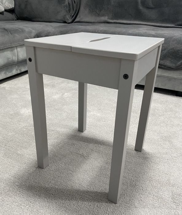 Taburet/scaun lemn Ikea, Hauga, gri, NOU, 32x32xh45