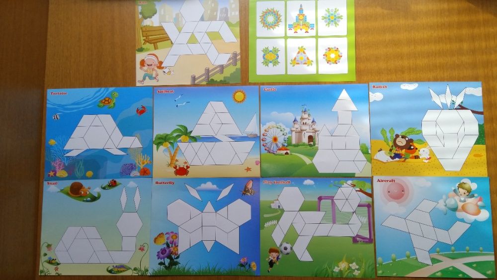 НАМАЛЕН! Нов дървен конструктор мозайка с 250 части строител + ШАБЛОНИ