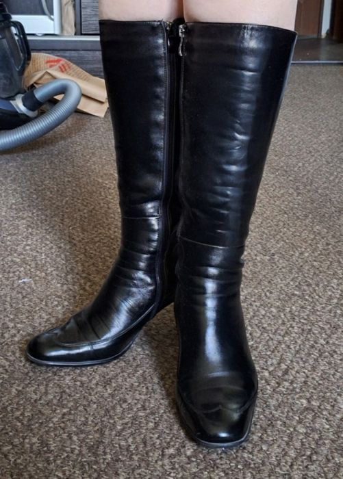 Кожаные сапоги осень/весна