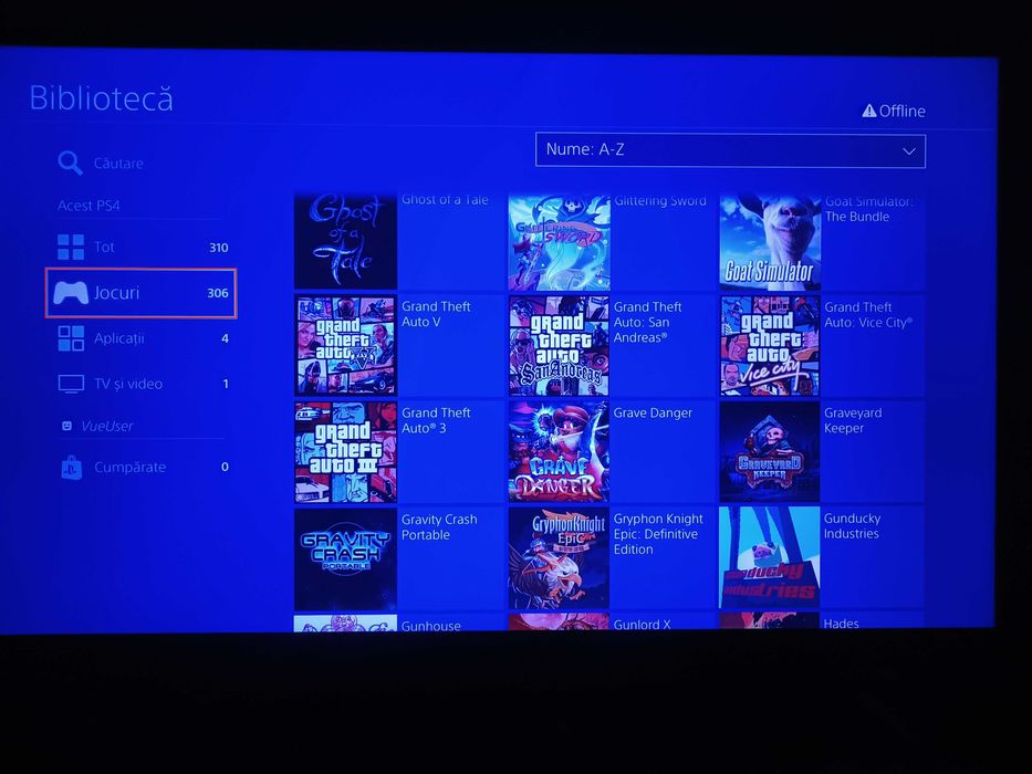 305 Jocuri PS4 \ PlayStation 4 Pro Modat GTA 5 Fifa Mortal Kombat NFS