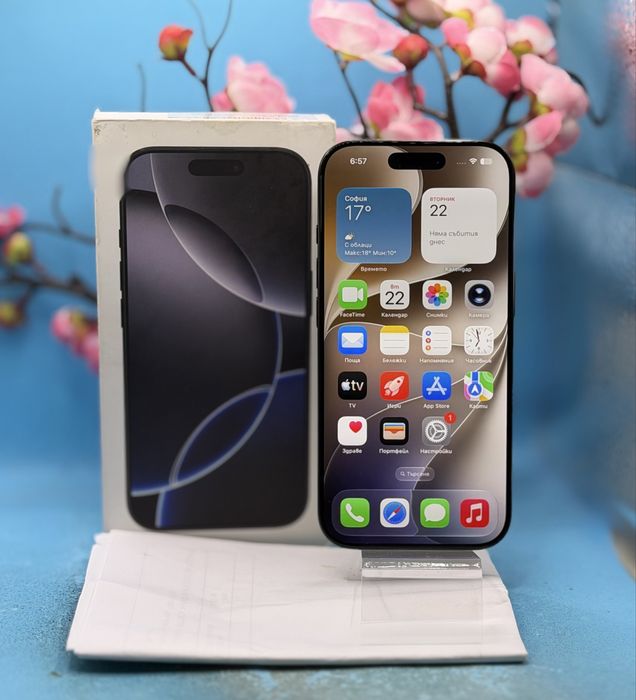 ГАРАНЦИОНЕН!!! Apple iPhone 16 Pro, 128GB, 5G, Black Titanium