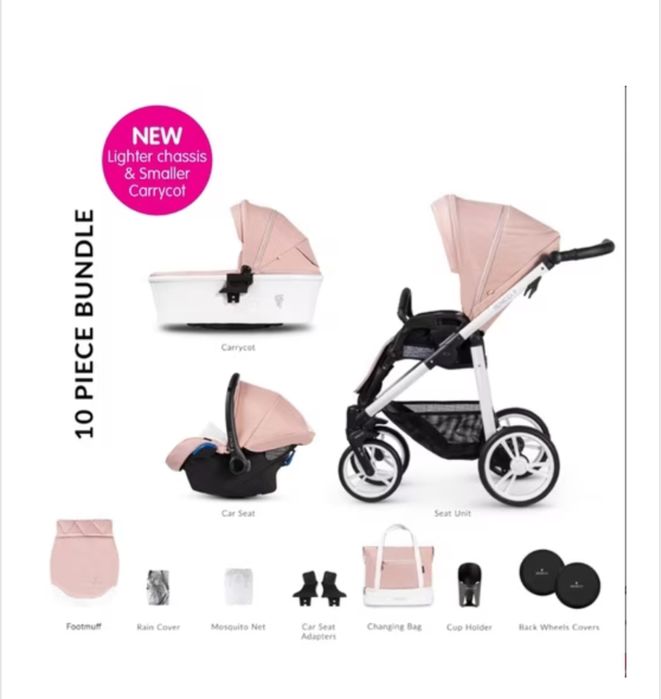 Бебешка количка Venicci Pure rose 3в1 комплект