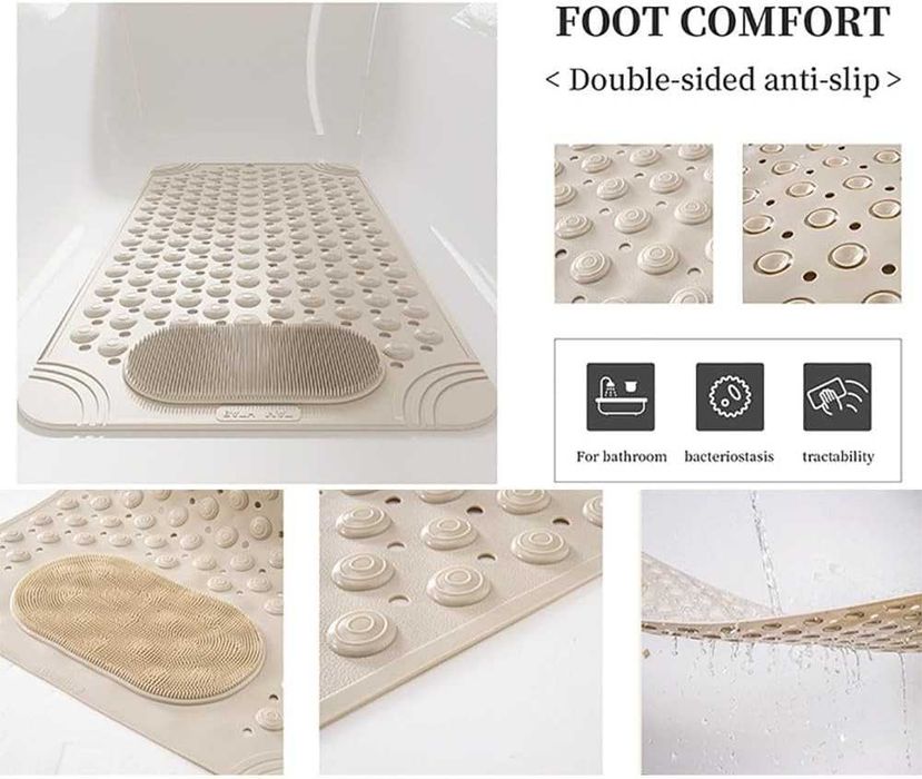 Covoras pentru cada dus cu ventuze si masaj picioare 36 x 69 cm