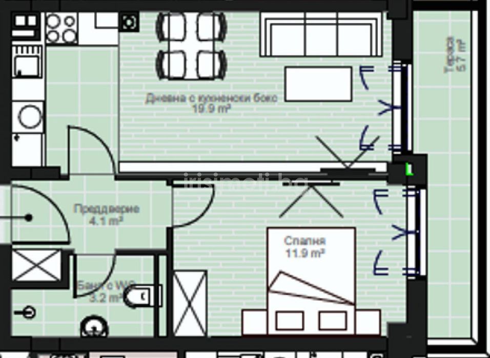 Продава се Двустаен апартамент в София, Малинова долина - 62 кв.м за 1788 €/кв.м - Снимка #11