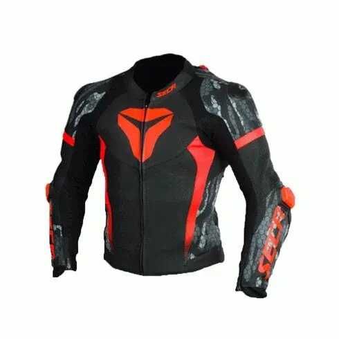 НОВ Кожен Мото Екип SECA SRS II FLUO RED/CAMO на две части.