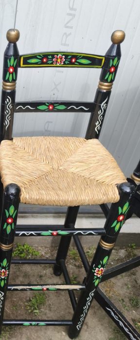 Set bar rustic: masă+ scaun lemn pictate manual