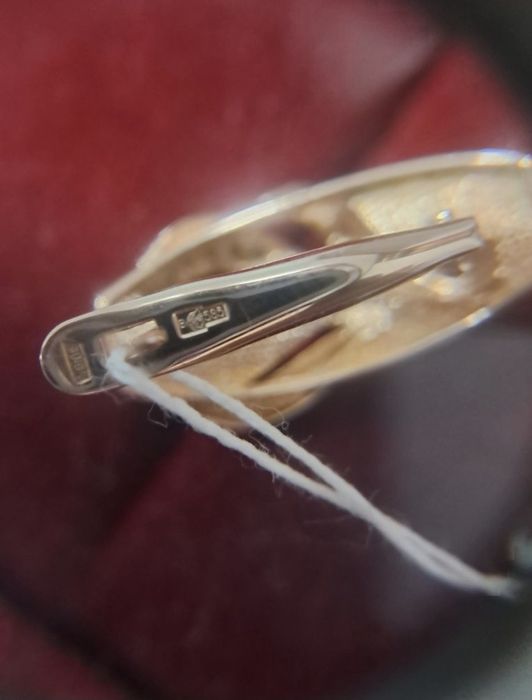 Золотые новые серьги с фианитами