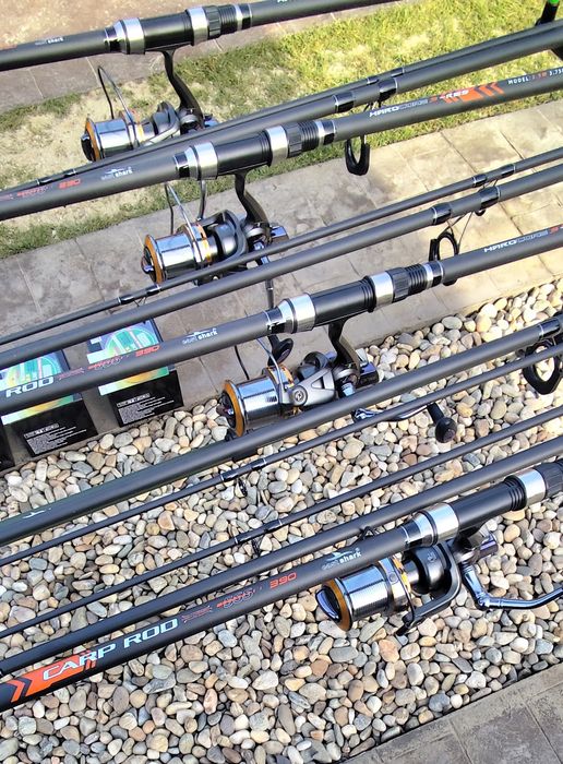 Set 4 Lansete 3,90m,4 Mulinete GH 7000 Long Cast,Rod Pod Echipat